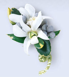 White Orchid Boutonniere In Waterford Michigan Jacobsen's Flowers
