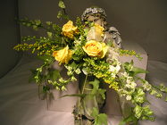 Inspirational Angel w/birdbath Arrangement In Waterford Michigan Jacobsen's Flowers