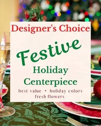 Designer's Choice - Festive Holiday Centerpiece In Waterford Michigan Jacobsen's Flowers