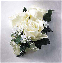 White Rose Corsage In Waterford Michigan Jacobsen's Flowers