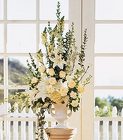 All white altar arrangement