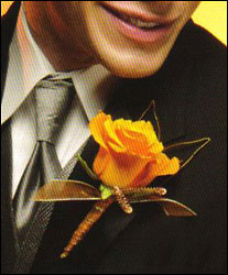Orange Rose Boutonniere In Waterford Michigan Jacobsen's Flowers