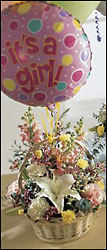  Baby Girl Bouquet with Balloons In Waterford Michigan Jacobsen's Flowers