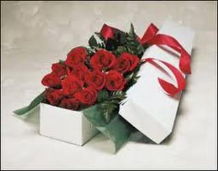 Boxed long stem roses 
