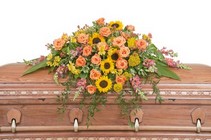Heaven's Sunset Casket Spray In Waterford Michigan Jacobsen's Flowers
