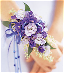 Lavender and Blue Corsage