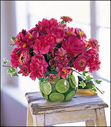Hot Pink with Limes