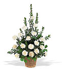 White Simplicity Basket In Waterford Michigan Jacobsen's Flowers