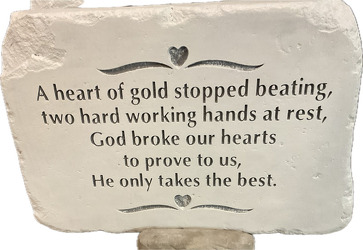 HEART OF GOLD GARDEN STONE In Waterford Michigan Jacobsen's Flowers