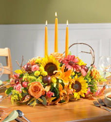 3 Taper Candle Centerpiece In Waterford Michigan Jacobsen's Flowers