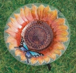 Sunflower Birdbath In Waterford Michigan Jacobsen's Flowers