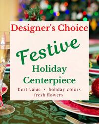 Designer's Choice Festive Centerpiece In Waterford Michigan Jacobsen's Flowers