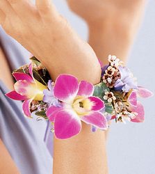 Dendrobium Orchids Wrist Bracelet In Waterford Michigan Jacobsen's Flowers