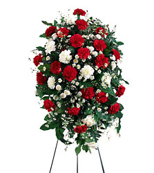  Crimson & White Standing Spray In Waterford Michigan Jacobsen's Flowers