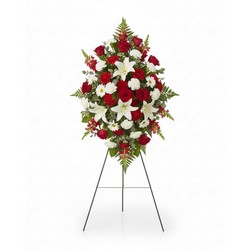 Heartfelt Devotion Standing Spray In Waterford Michigan Jacobsen's Flowers
