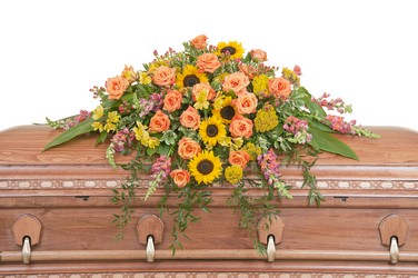 Heaven's Sunset Casket Spray In Waterford Michigan Jacobsen's Flowers