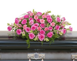 Peaceful Pink Casket Spray In Waterford Michigan Jacobsen's Flowers