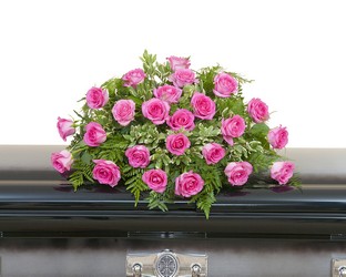 Pink Rose Casket Spray In Waterford Michigan Jacobsen's Flowers