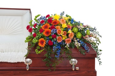 Treasured Celebration Casket Spray In Waterford Michigan Jacobsen's Flowers