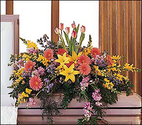 Blooming Glory Casket Spray In Waterford Michigan Jacobsen's Flowers
