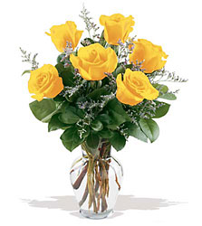 6 Yellow Roses In Waterford Michigan Jacobsen's Flowers