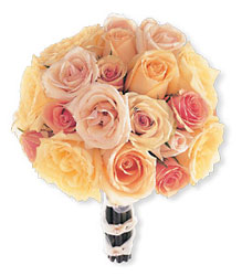 Peaches and Cream Bridal Bouquet In Waterford Michigan Jacobsen's Flowers