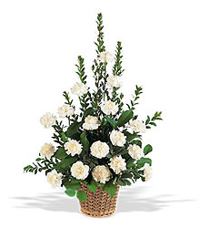 White Simplicity Basket In Waterford Michigan Jacobsen's Flowers