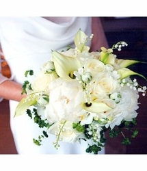 Bridal Bouquet  of White In Waterford Michigan Jacobsen's Flowers